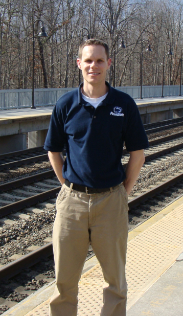 Christopher Juckins at BWI train platform